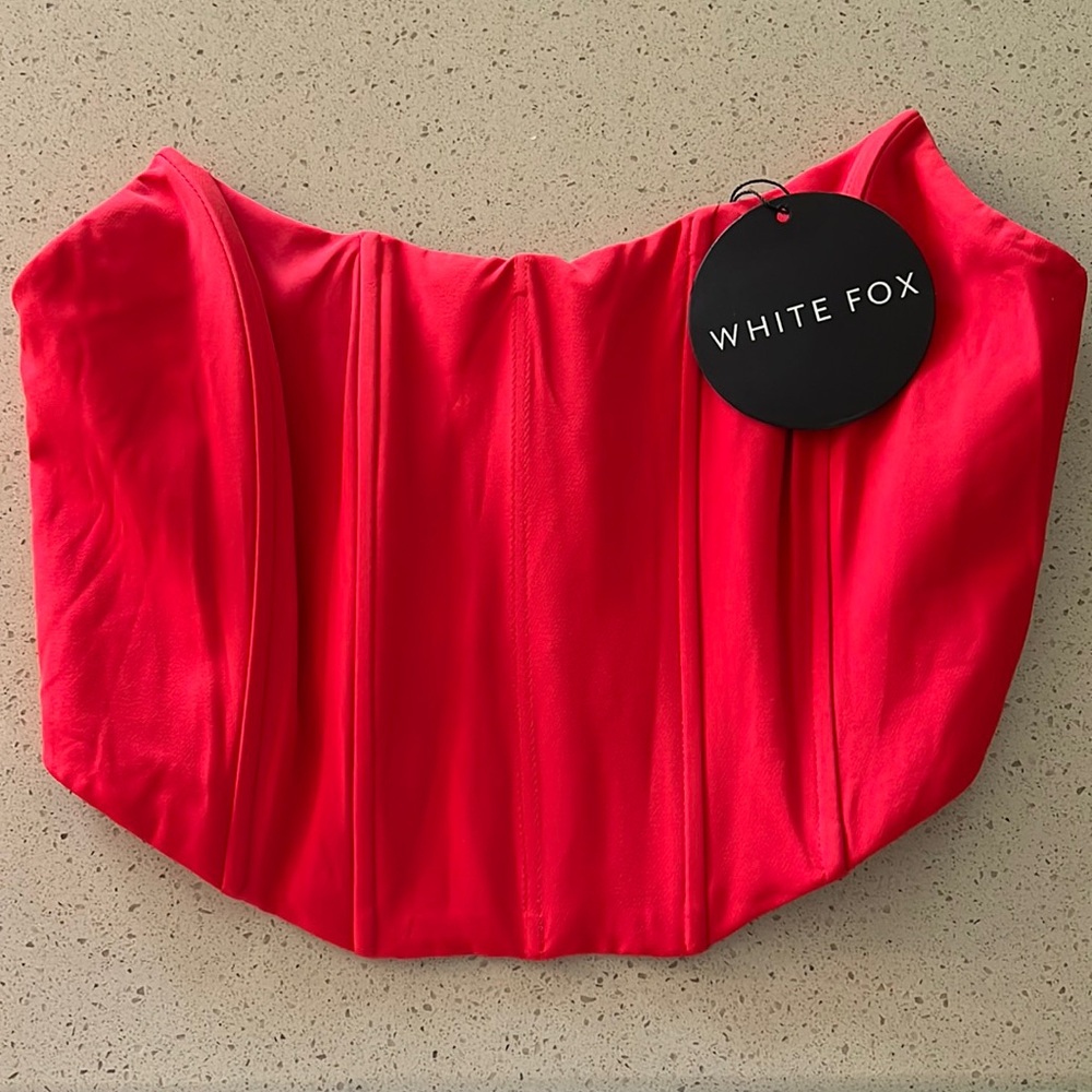 NWT White Fox Corset, Red, M